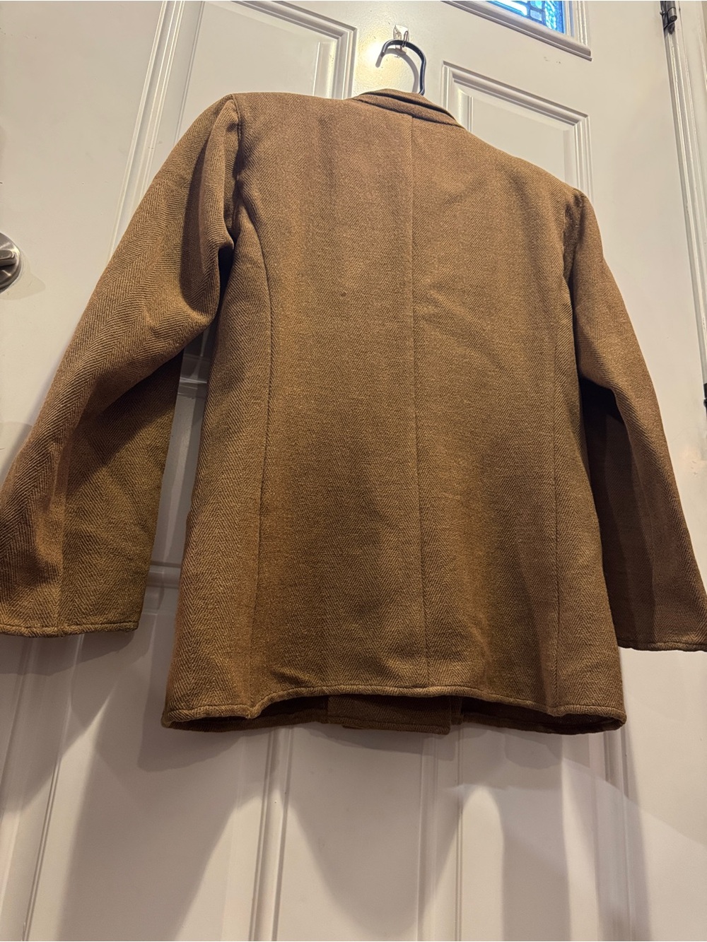 Giorgio Armani Italy Tan Wool Knit Deconstructed Blazer Drapey Size US 4 - Picture 6 of 7